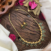 Unique Gold Alike Green AD Stone Nechpiece-Leaf-G14500